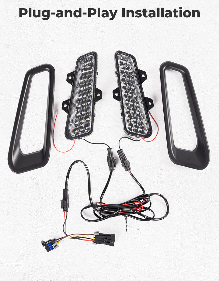 Front Brushguard Auxiliary Lights for Polaris Ranger XD 1500 / CREW 2024 2025 - Kemimoto