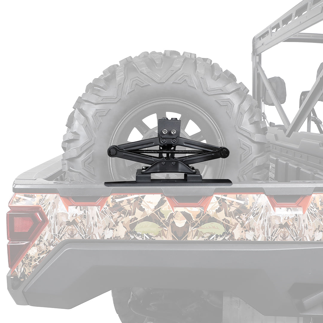 Polaris RZR 800 Bed Mount Spare Tire Mount - Rampant Offroad Polaris RZR 800 Bed Mount Spare Tire Mount - Rampant Offroad