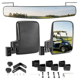 No Drilling Side Mirrors & Rear View Mirror Kit For Golf Cart