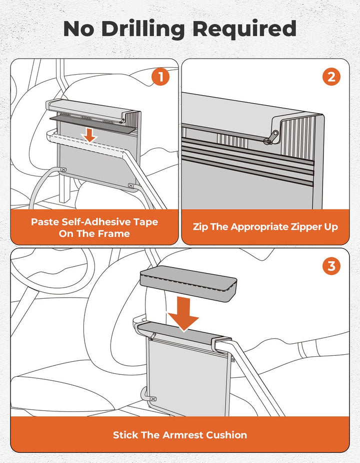 Golf Cart Armrest with Organizer Bag for EZGO & Club Car - Kemimoto