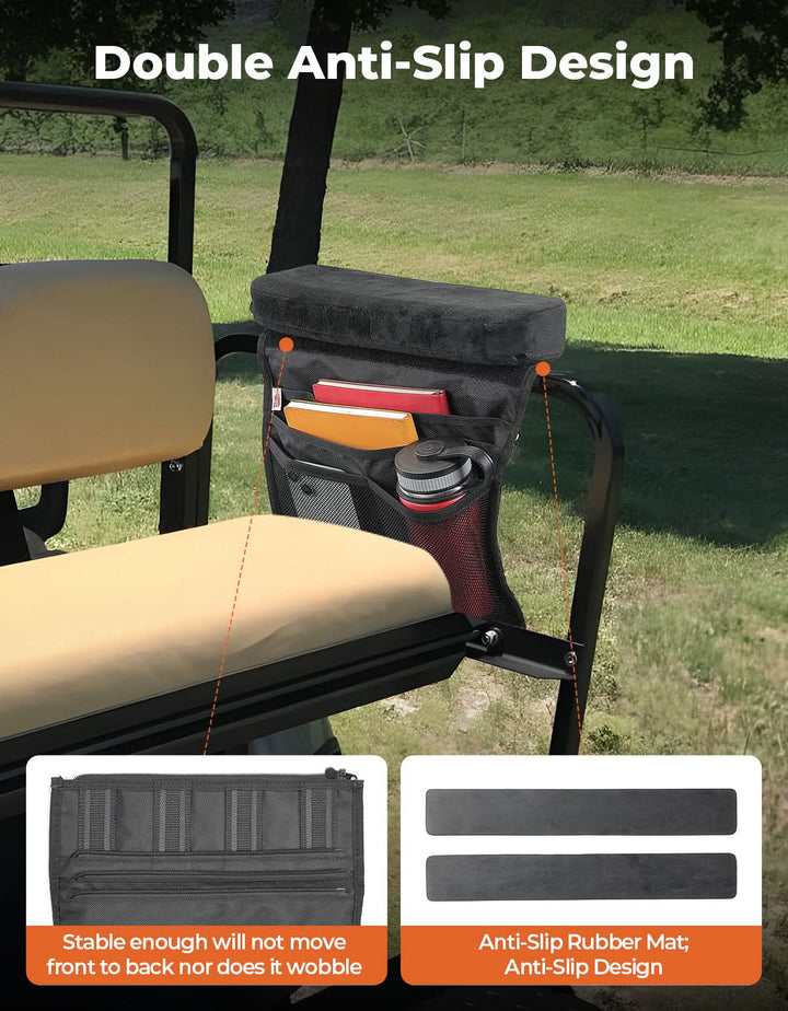 Golf Cart Armrest with Organizer Bag for EZGO & Club Car - Kemimoto