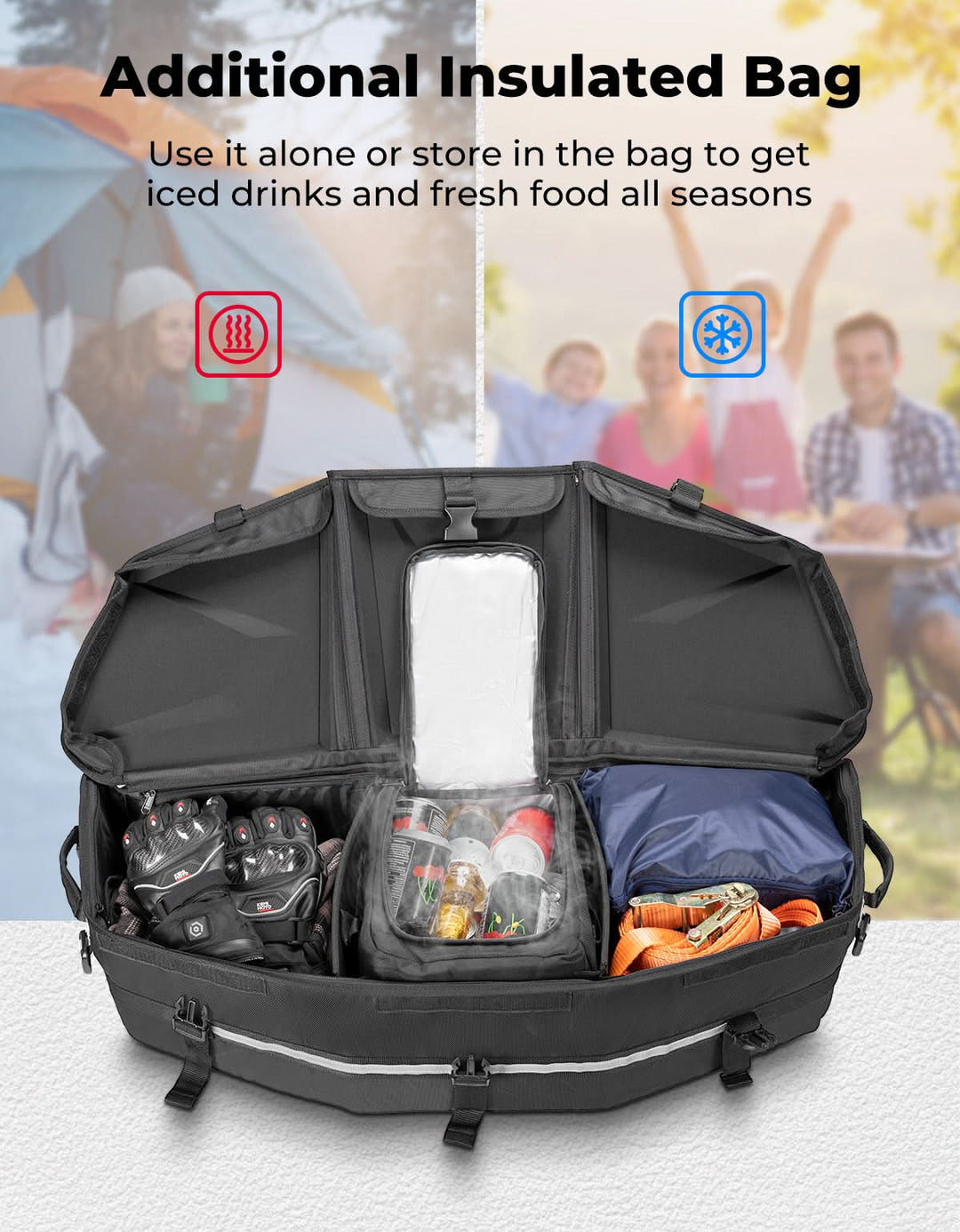 Upgraded 50L ATV Cargo Bag – Front/Rear Rack Cooler & Storage Box, Fits Can-Am X3, Outlander, Renegade 500–1000 - Kemimoto