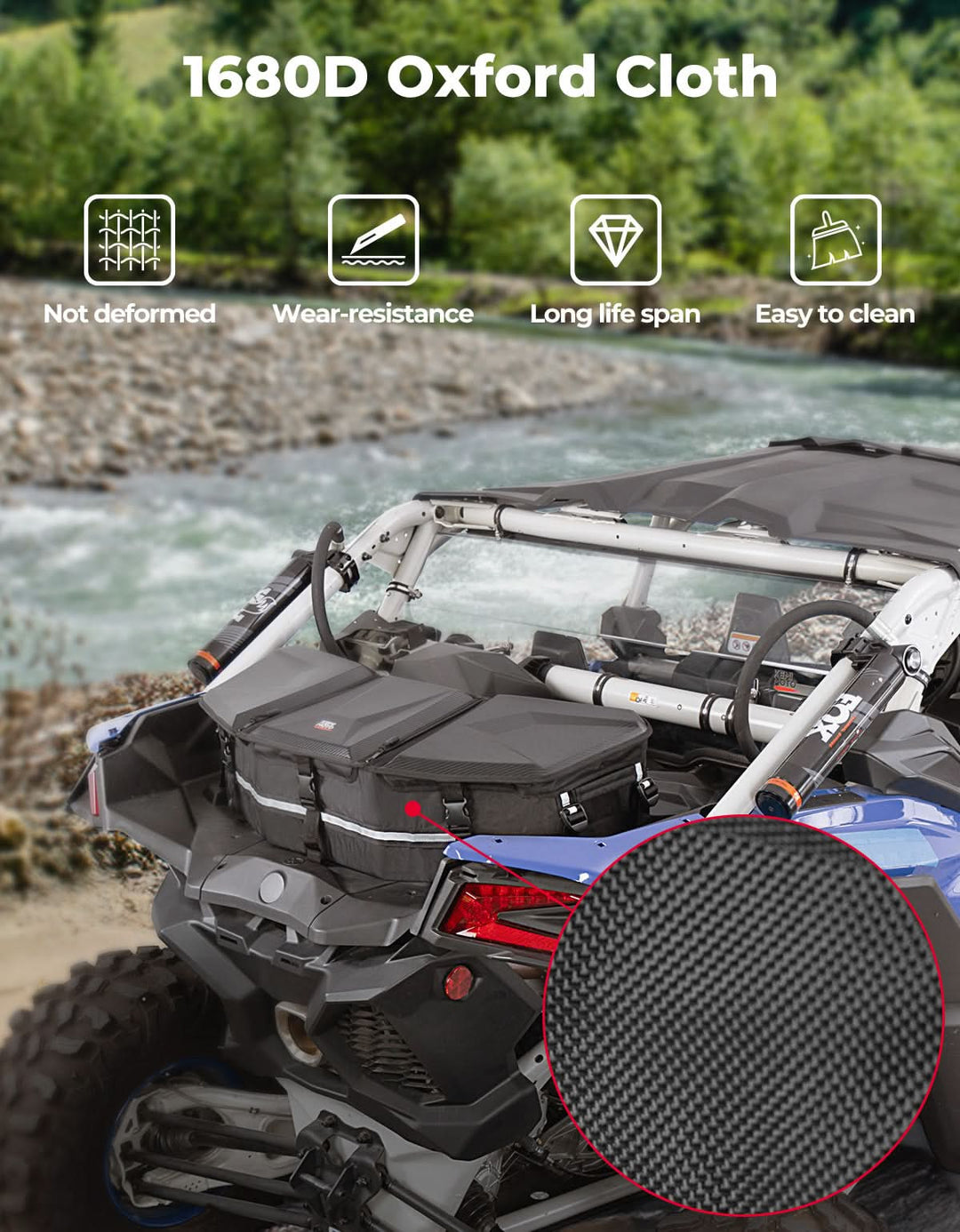 Upgraded 50L ATV Cargo Bag – Front/Rear Rack Cooler & Storage Box, Fits Can-Am X3, Outlander, Renegade 500–1000 - Kemimoto