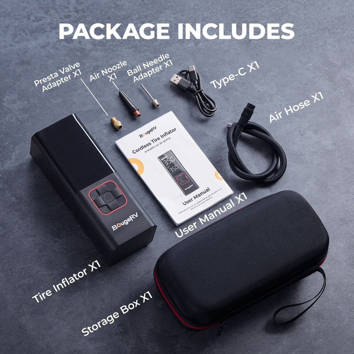 BougeRV Tire Inflator Portable Air Compressor - Kemimoto