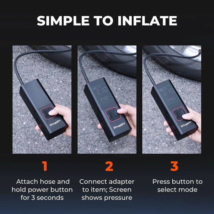 BougeRV Tire Inflator Portable Air Compressor - Kemimoto