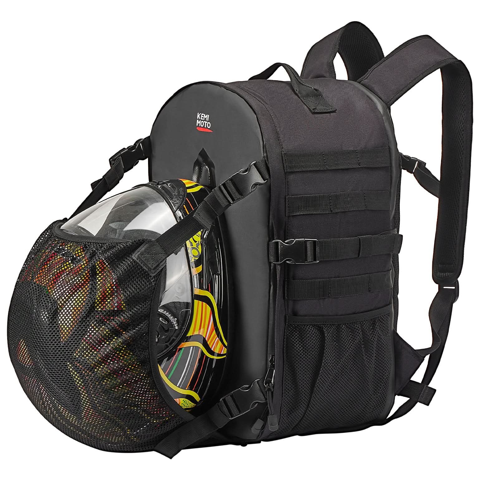 20l motorcycle helmet bag with hidden helmet net KEMIMOTO Backpack, Storage Expandable for Full Face Helmet, Riding & Daily Commute Gift for Men : Automotive PU coating and a waterproof zipper Kemimoto 20L Motorcycle Helmet Bag