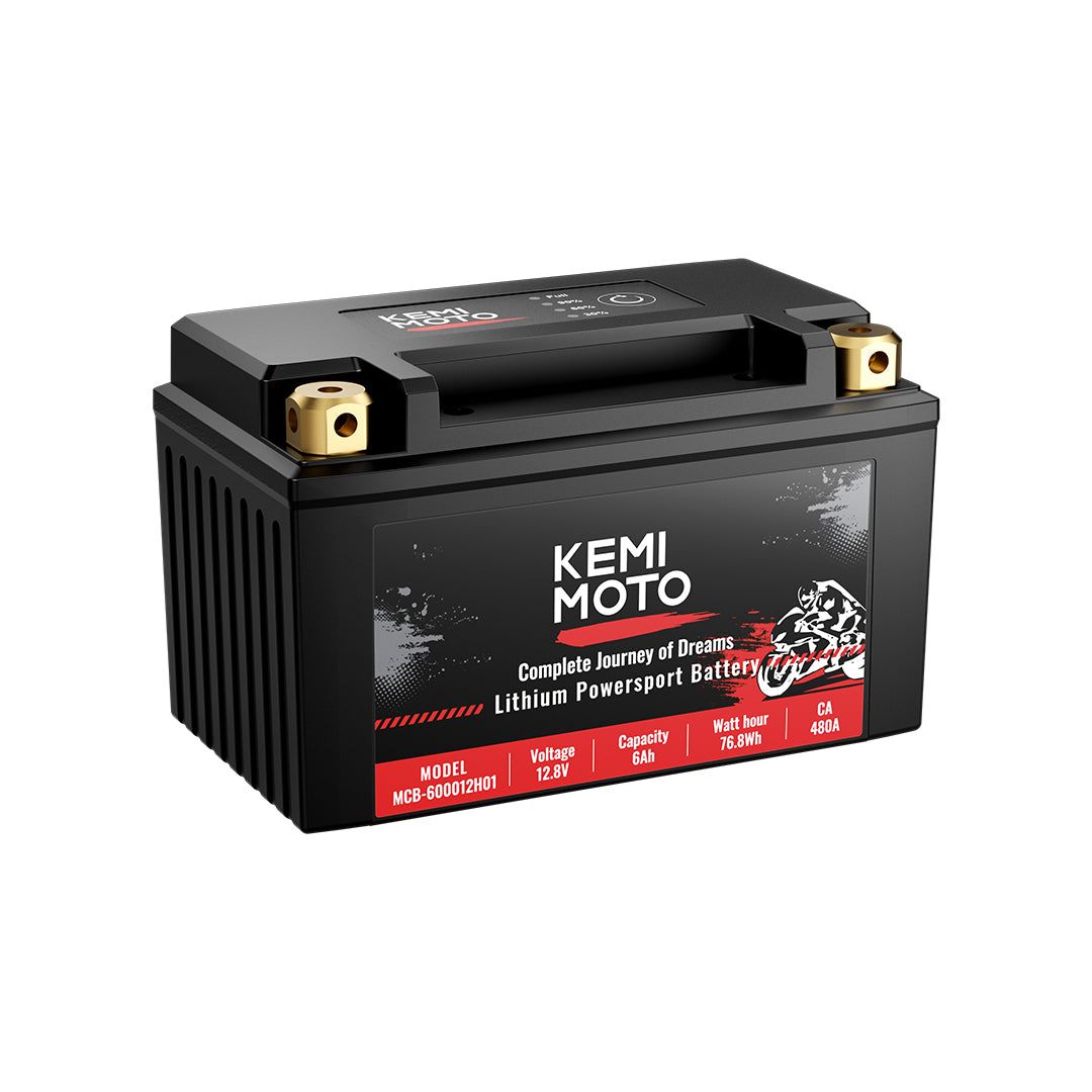 LiFePO4 12v 6Ah Lithium Battery for Motorcycle/ Lawn Mower /ATV/ UTV –  Kemimoto