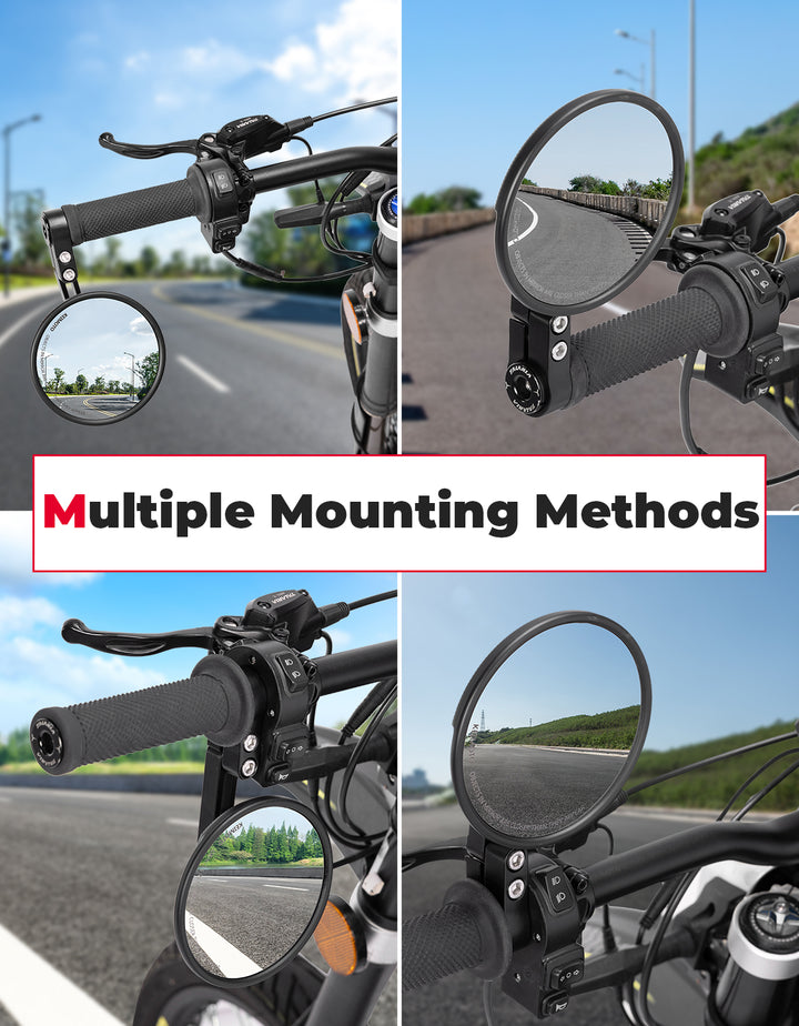 Motorcycle Rear View Mirror, CNC Aluminum Bar for 22mm or 25.4mm - Kemimoto