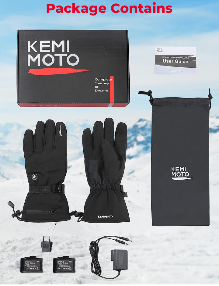 Upgrade Heated Gloves Ice Fishing Rechargeable Waterproof - Kemimoto