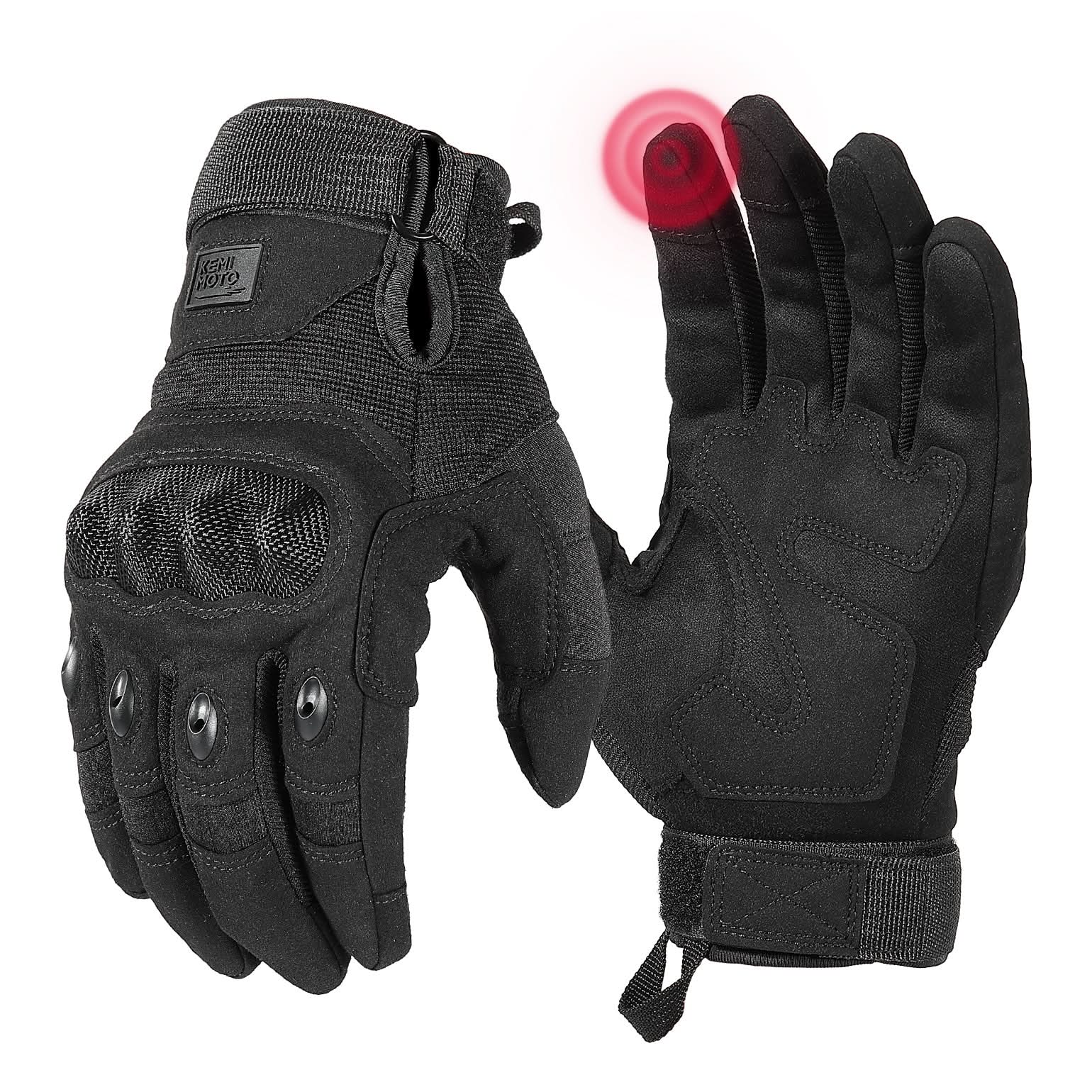 Motorcycle Tactical Gloves with Touchscreen Hard Shell, XL / Black