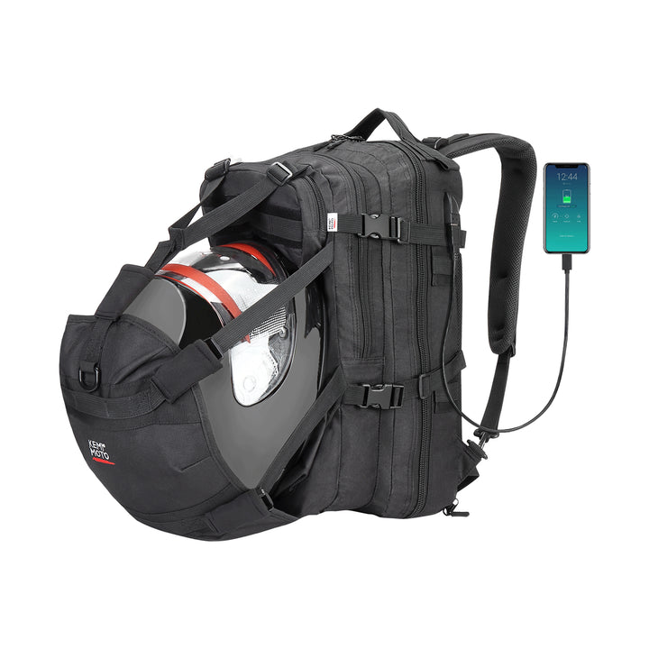 37L Motorcycle Helmet Backpack with USB-charge Port