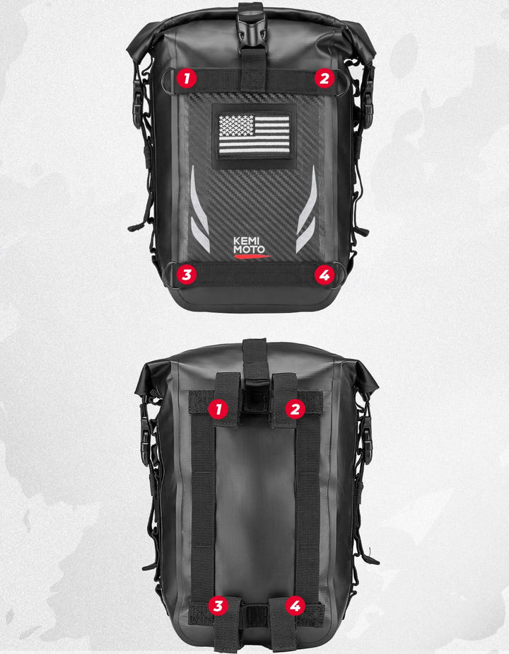 Universal Waterproof Motorcycle Tail Bag for Dirt Bike Adventure 6.5L Grey - Kemimoto