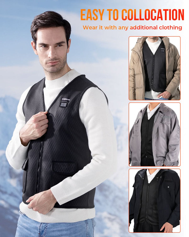 Electric Heated Vest for Men Winter Hunting (No Battery) - Kemimoto