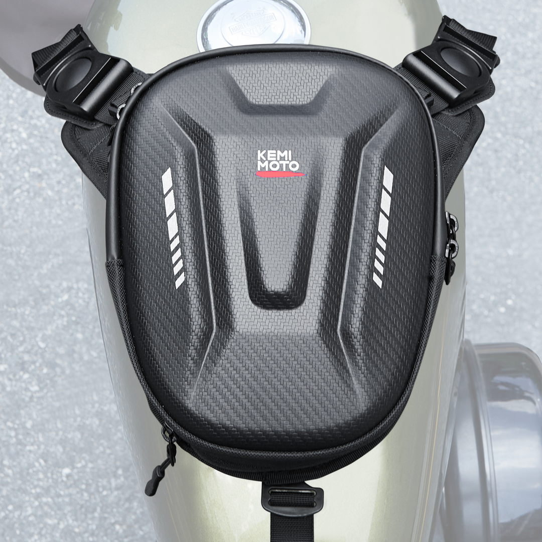 Motorcycle Tank Bag, 12L EVA Hard Shell Thigh Bag - Kemimoto