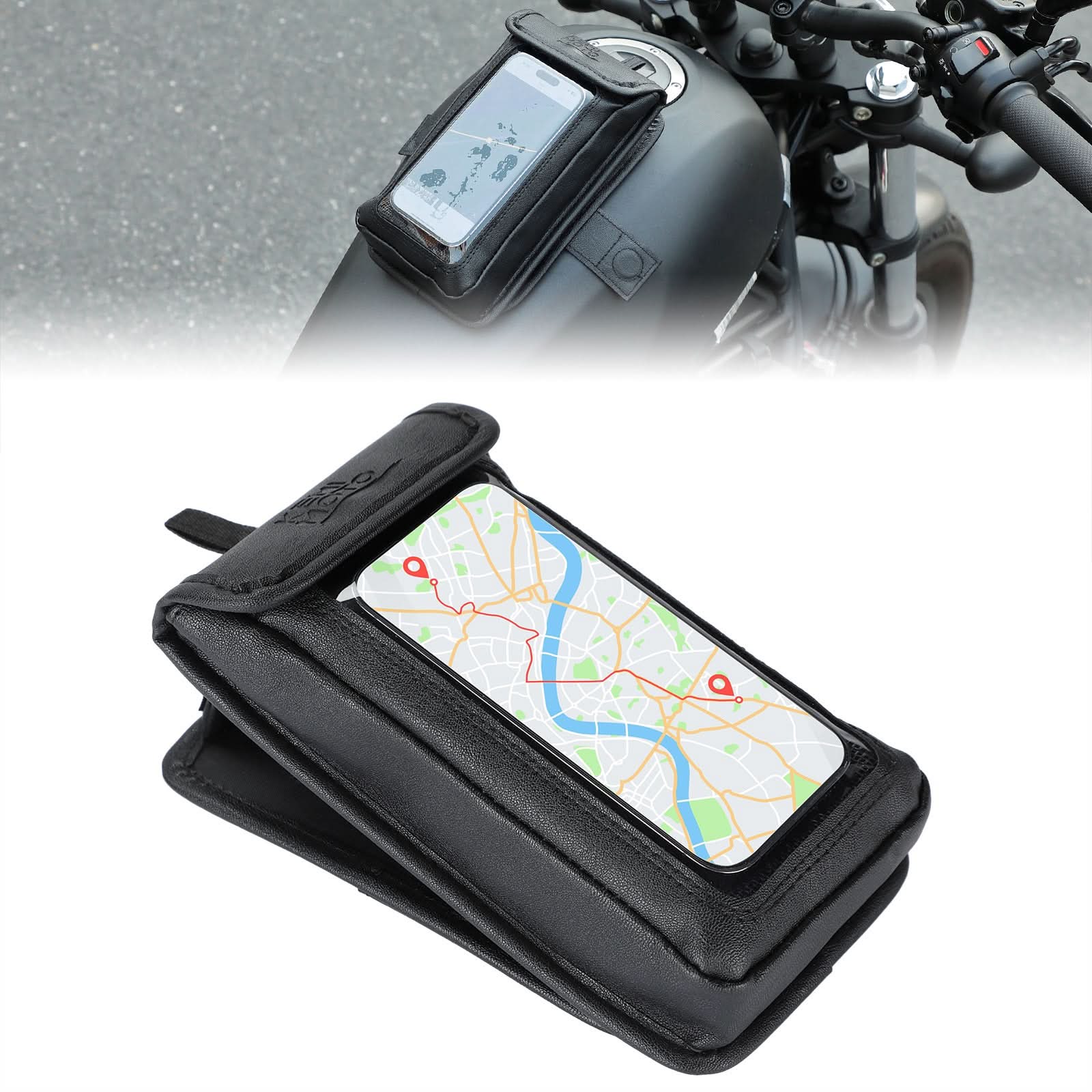 ポーチ Magnetic PU Leather Motorcycle Tank Phone Bag, 6.9 Inch – Kemimoto