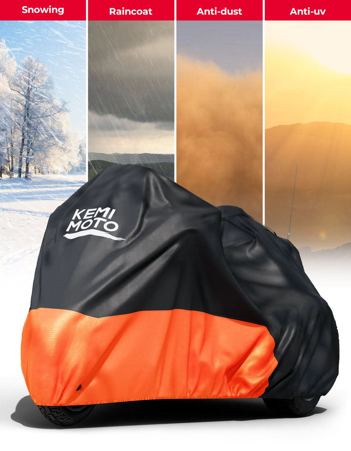 Upgraded Motorcycle Trike Cover 3 Wheel Waterproof Cover for Trike Models - Kemimoto