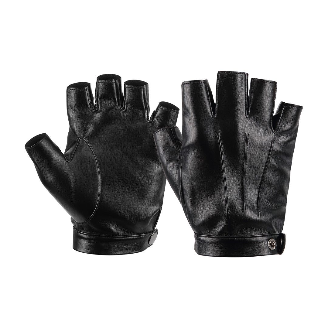 Fingerless Driving Gloves, PU Faux Leather Half Finger Glove for Men Women  Teens