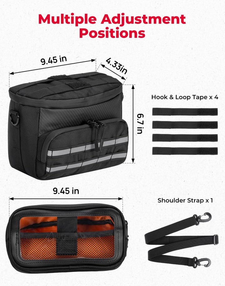 Motorcycle Handlebar Tool Bag for Cruiser Softail Dyna Sportster - Kemimoto