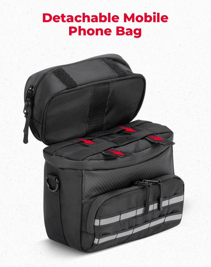 Motorcycle Handlebar Tool Bag for Cruiser Softail Dyna Sportster - Kemimoto