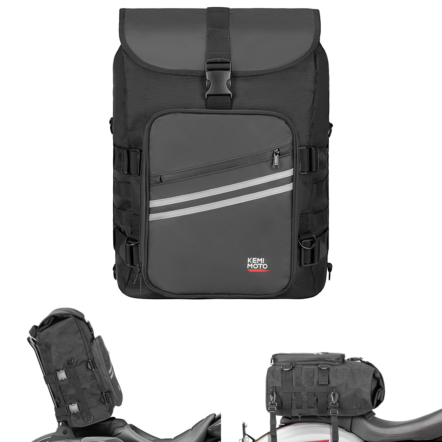 fujimoto バッグ 30L Motorcycle Sissy Bar Bag – Kemimoto
