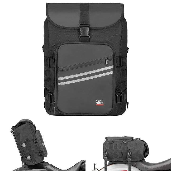 Motorcycle Sissy Bar Bag 30L Motorcycle Tail Travel Luggage Bag - Kemimoto