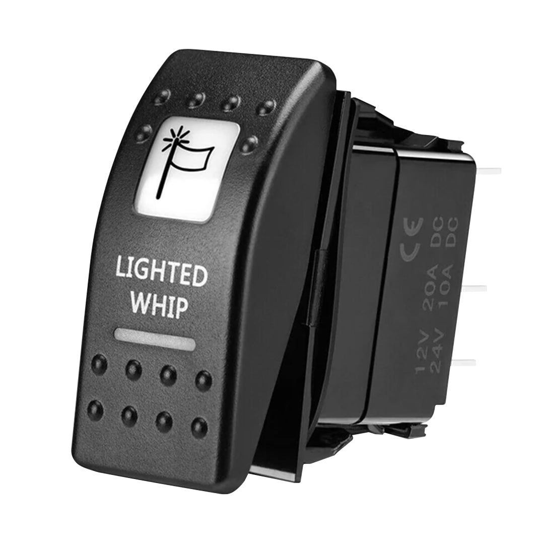 Lighted Whip Illuminated Marine Rocker Switch 12V - Kemimoto