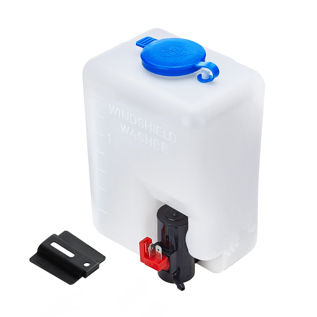 Kemimoto Universal Car Windshield Washer Pump Fluid Reservoir Bottle Kit with Jet Button Switch 12V Tank for Polaris RZR Ranger at MechanicSurplus.com