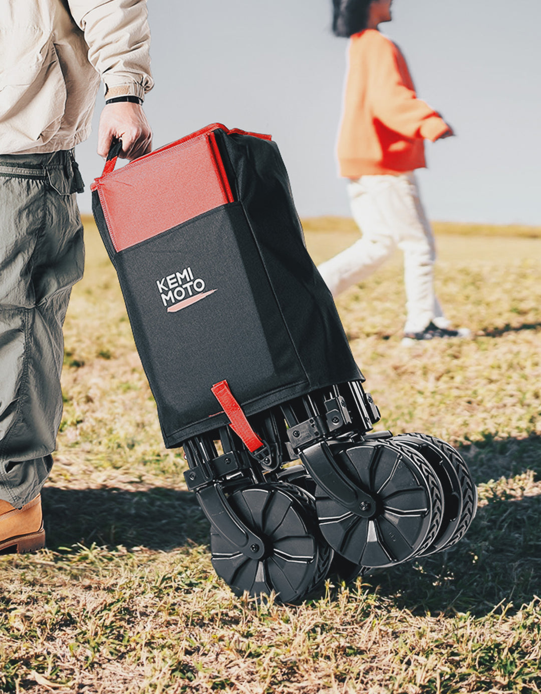 Heavy Duty Folding Beach Wagon Cart 220lbs for Camping Garden Sports - Kemimoto