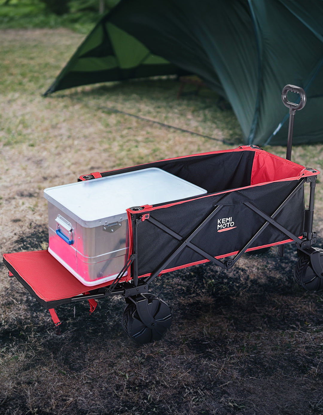 Heavy Duty Folding Beach Wagon Cart 220lbs for Camping Garden Sports - Kemimoto