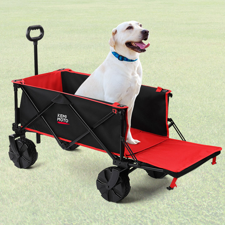 Heavy Duty Folding Beach Wagon Cart 220lbs for Camping Garden Sports - Kemimoto
