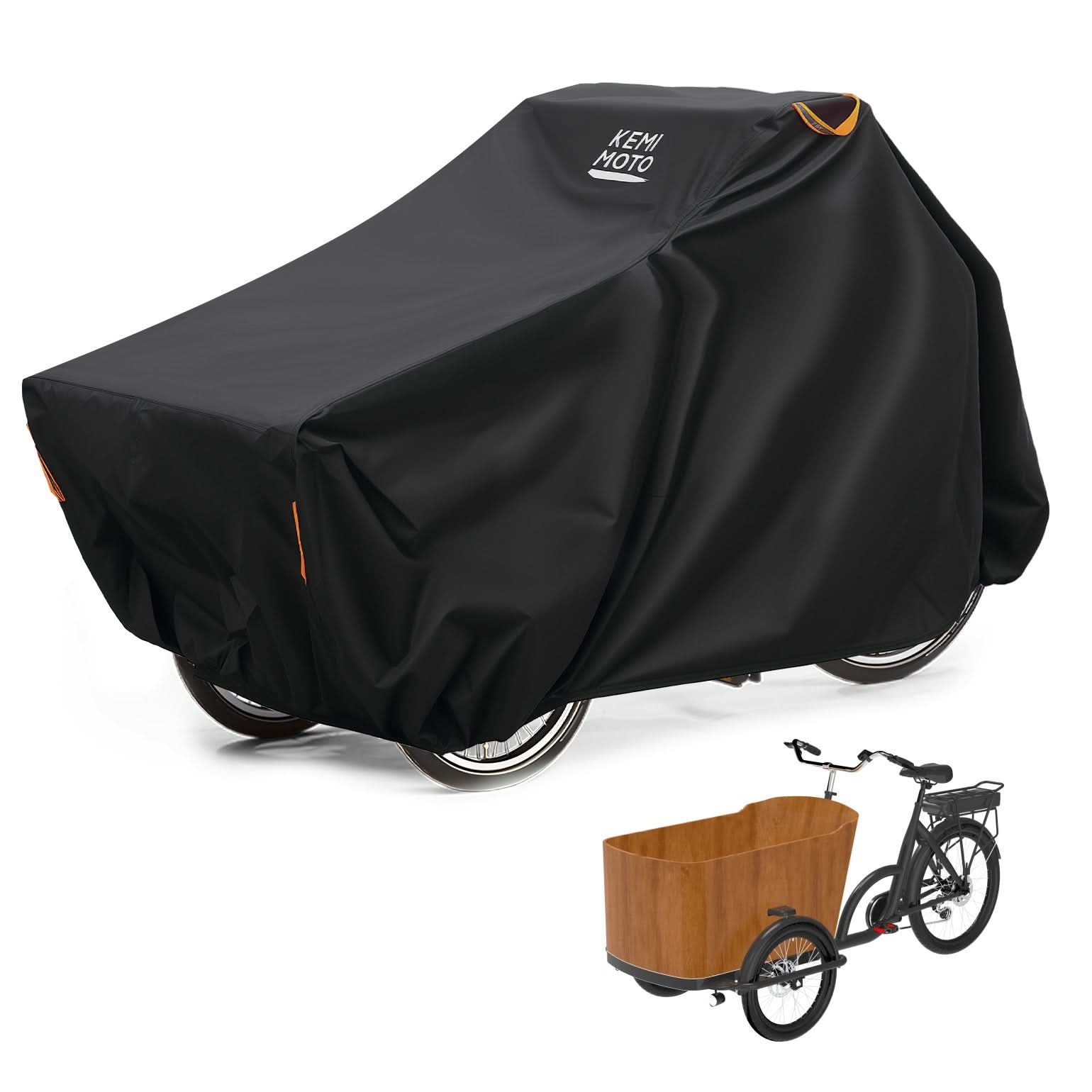 Rain Waterproof UV Protection Windproof Folding, Bike Tarp for Adult Tricycles, 3 Wheel Bikes, Cargo Bikes