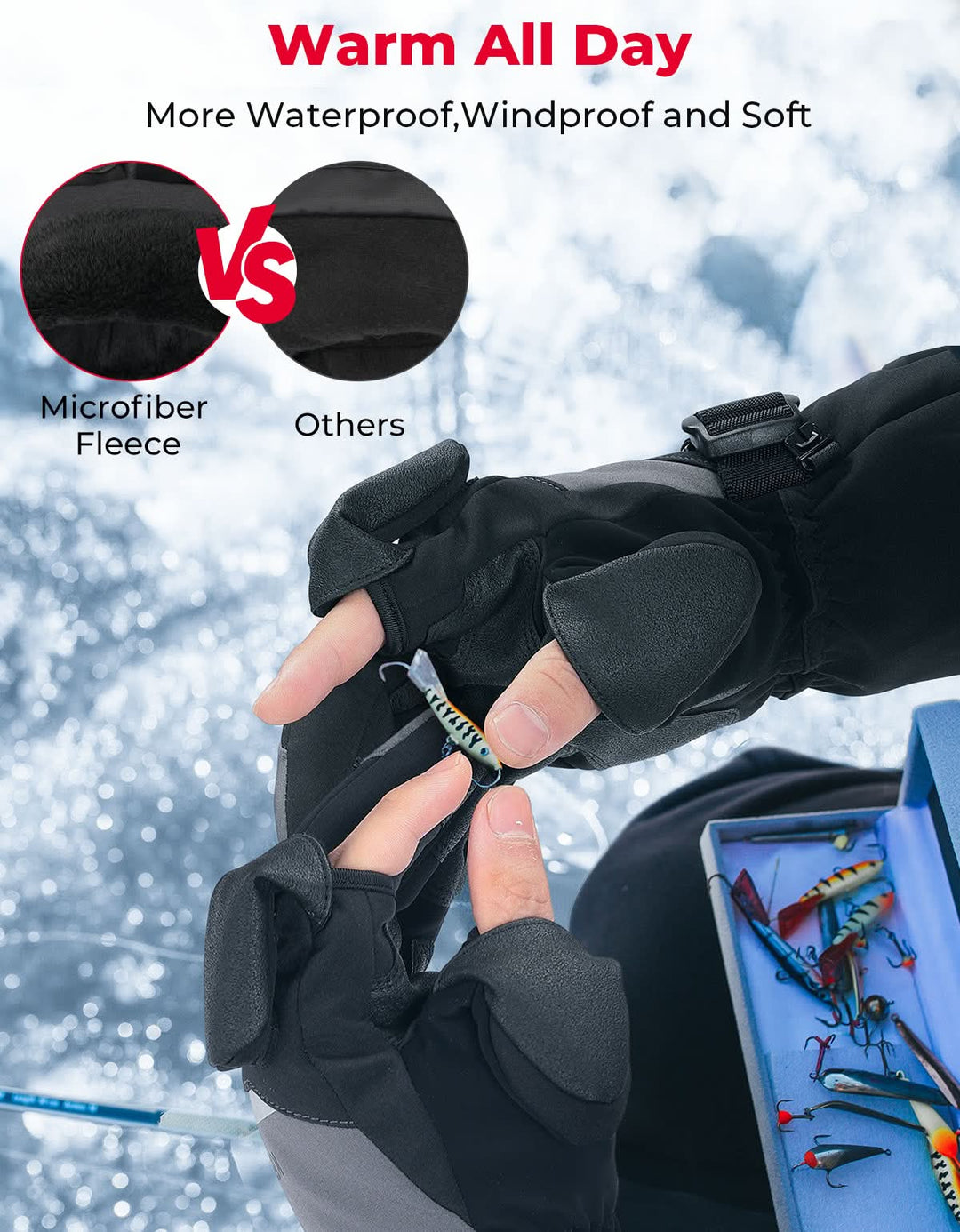 Heated Gloves Men Women 7.4V Rechargeable Winter Motorcycle Skiing - Kemimoto