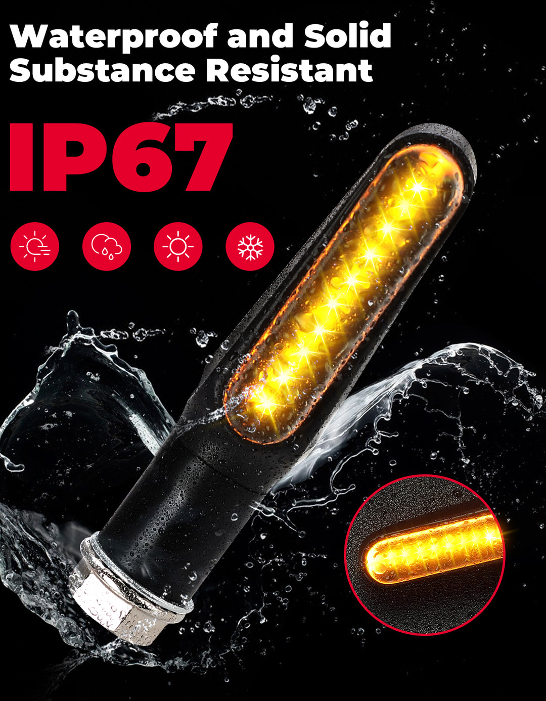 4782LM Motorcycle Turn Signals Light, 2PCS - Kemimoto