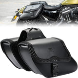 28L Synthetic Leather Saddlebags with Lock for Sportster 883 Softail Dyna