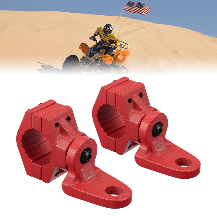 ATV Whip Light / Flag Mounting Bracket for 7/8"-9/8" Handlebar Rack Bars