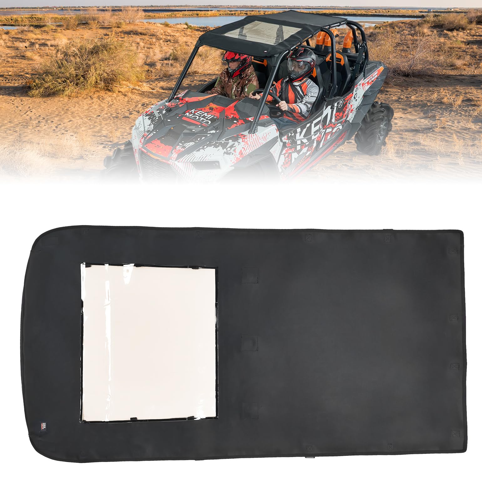 Waterproof Soft Roof Top for Polaris RZR XP 4 1000/4 Turbo / 4 900