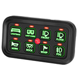12-24V 8 Gang Switch Panel for Cars, UTVs, Trucks, Wrangler & RZR X3