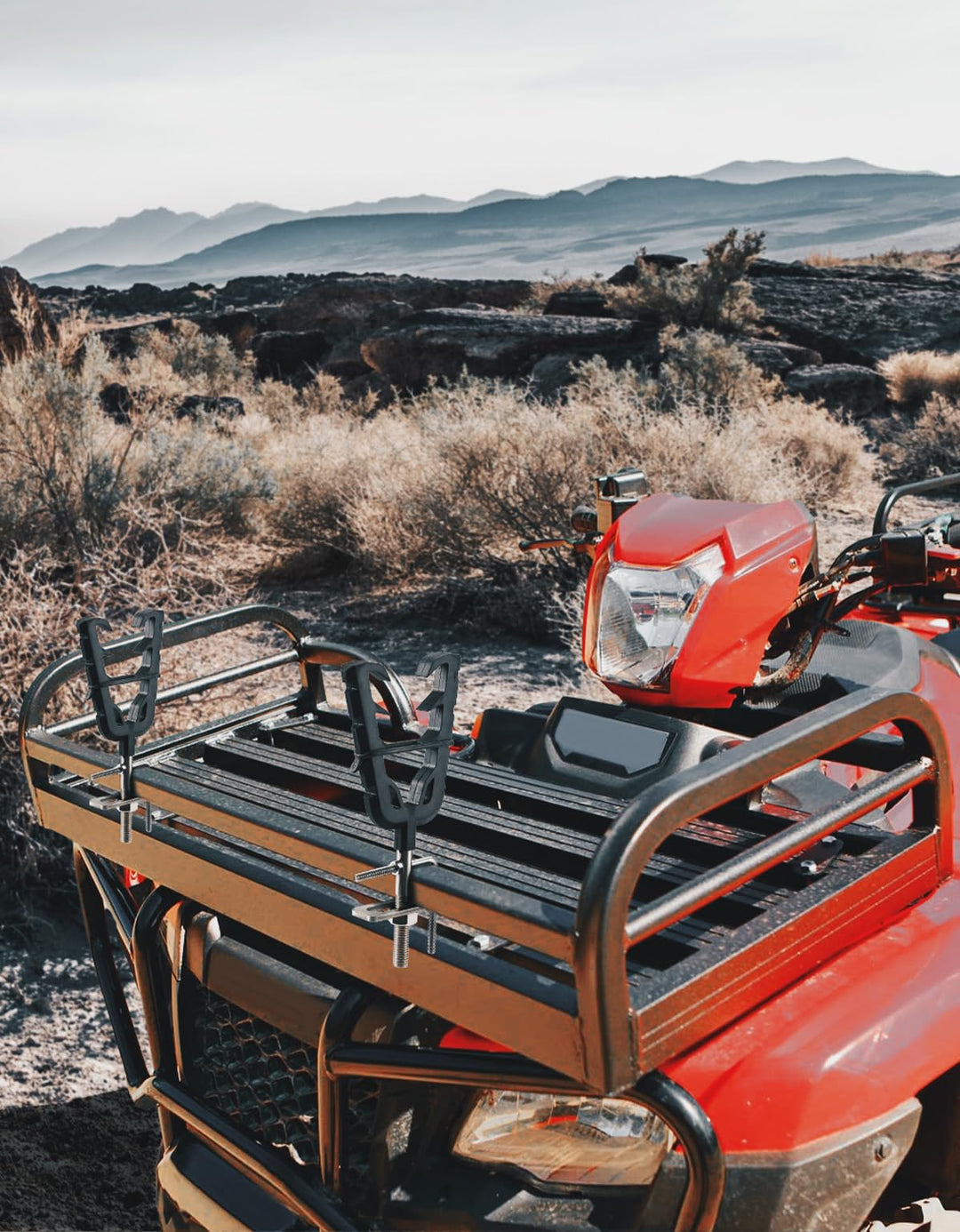 ATV Gun Mount with Rubber Straps for 0.79"-1.97" Square Tube