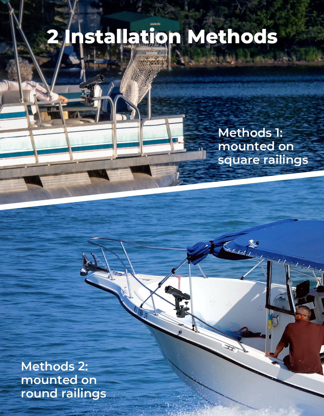360 Degree Adjustable Boat Fishing Rod Holder