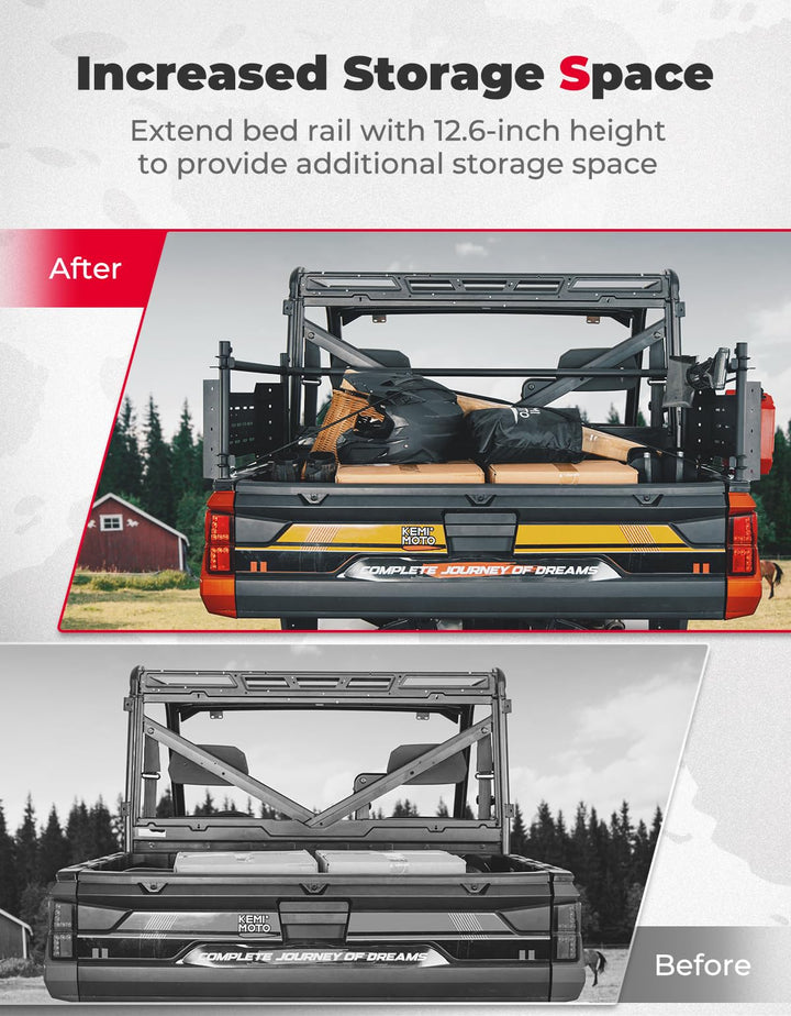 kemimoto Rear Cargo Rack Compatible with Polaris Ranger