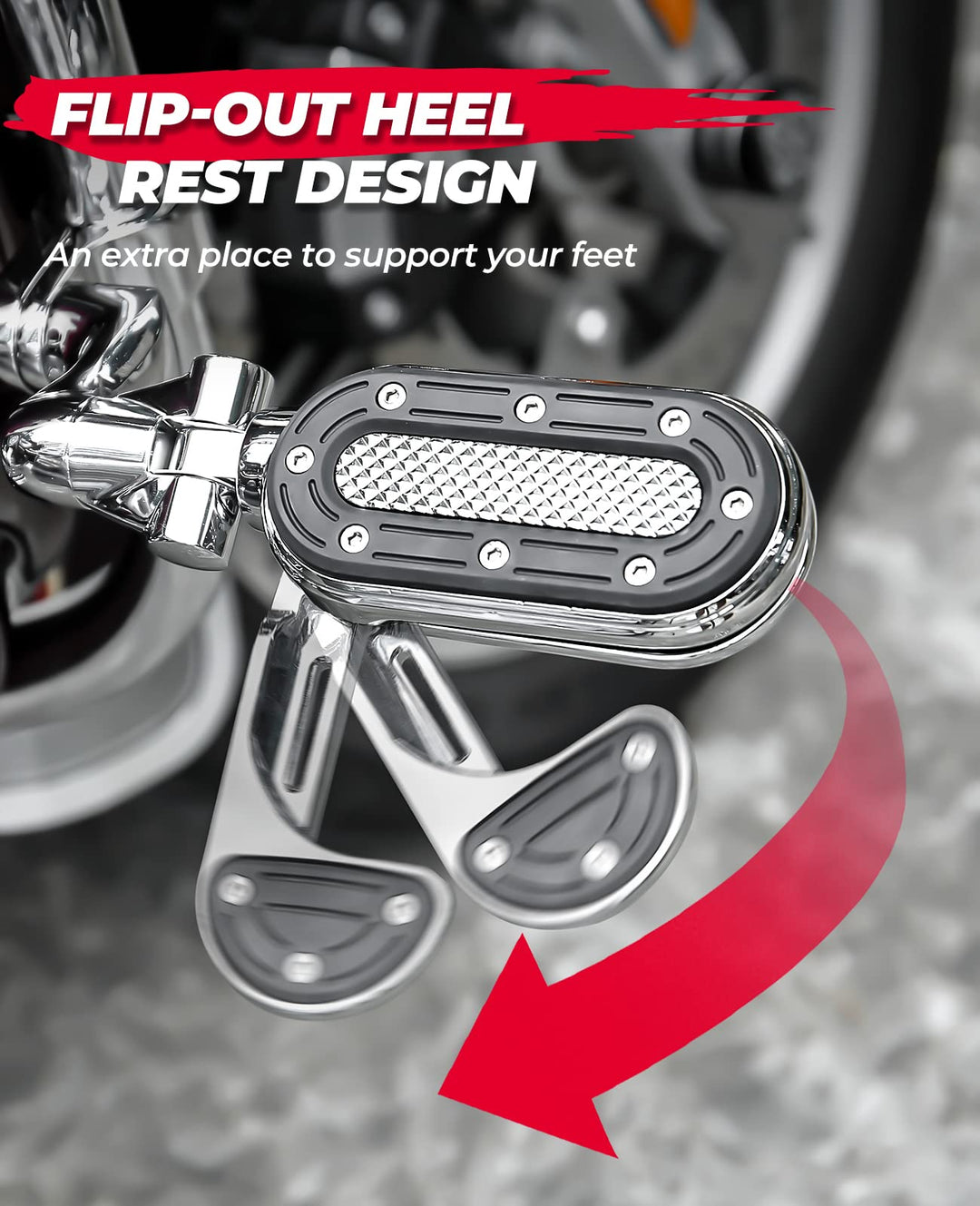 Motorcycle Adjustable Foot Pegs for 1.25" Engine Guard
