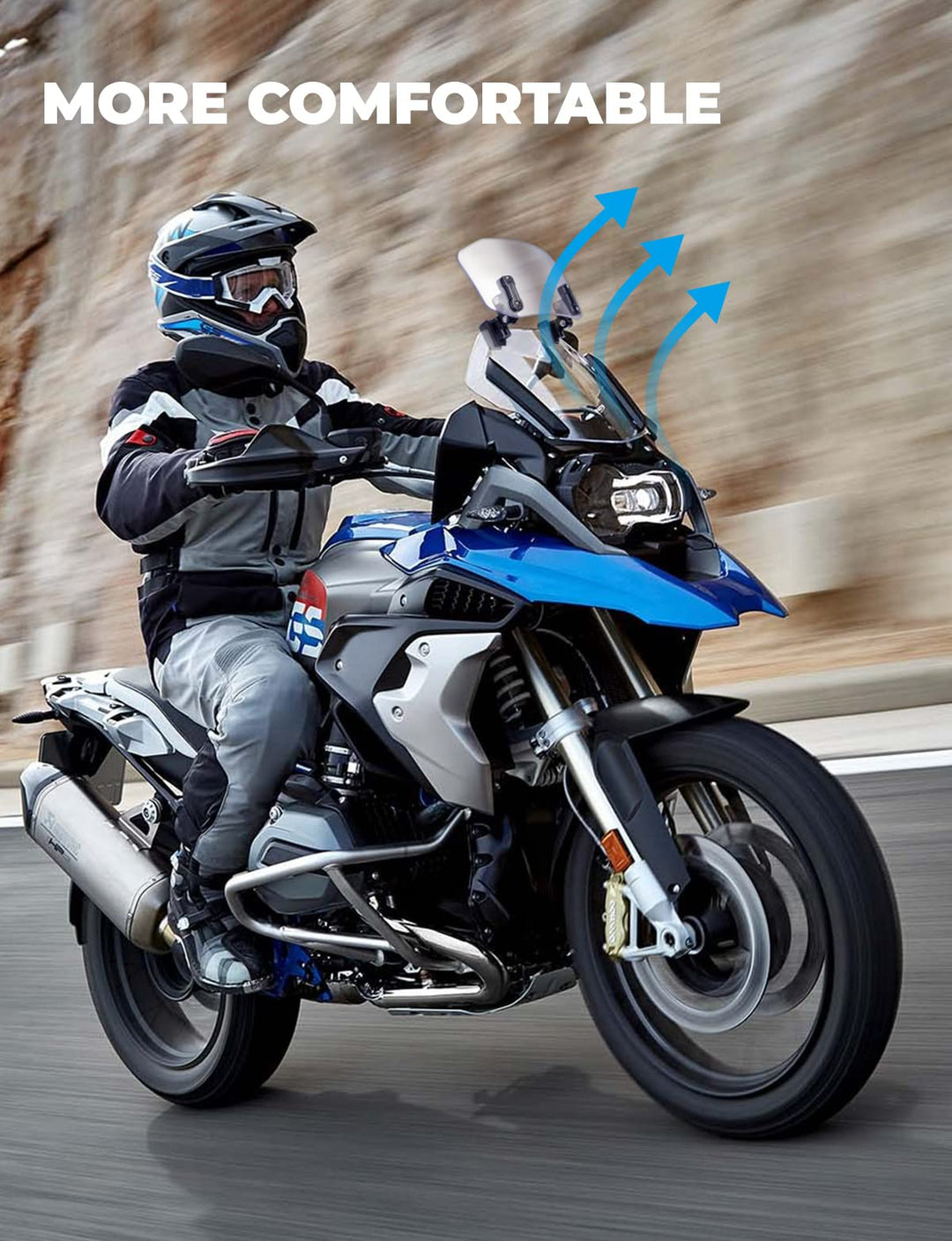Motorcycle Universal Adjustable Windshield - Kemimoto