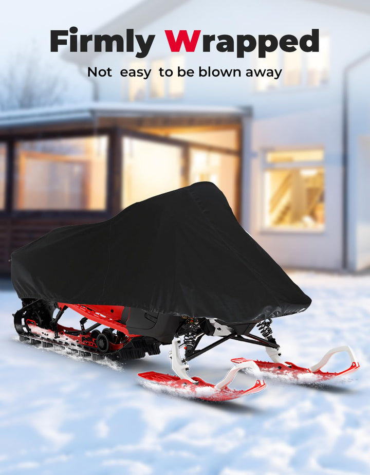 Snowmobile Cover 420D Heavy-Duty Waterproof Sled Ski Cover - Kemimoto