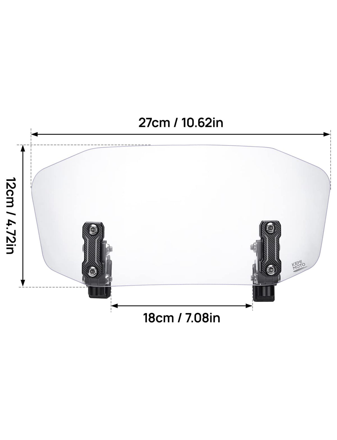 Motorcycle Universal Adjustable Windshield - Kemimoto
