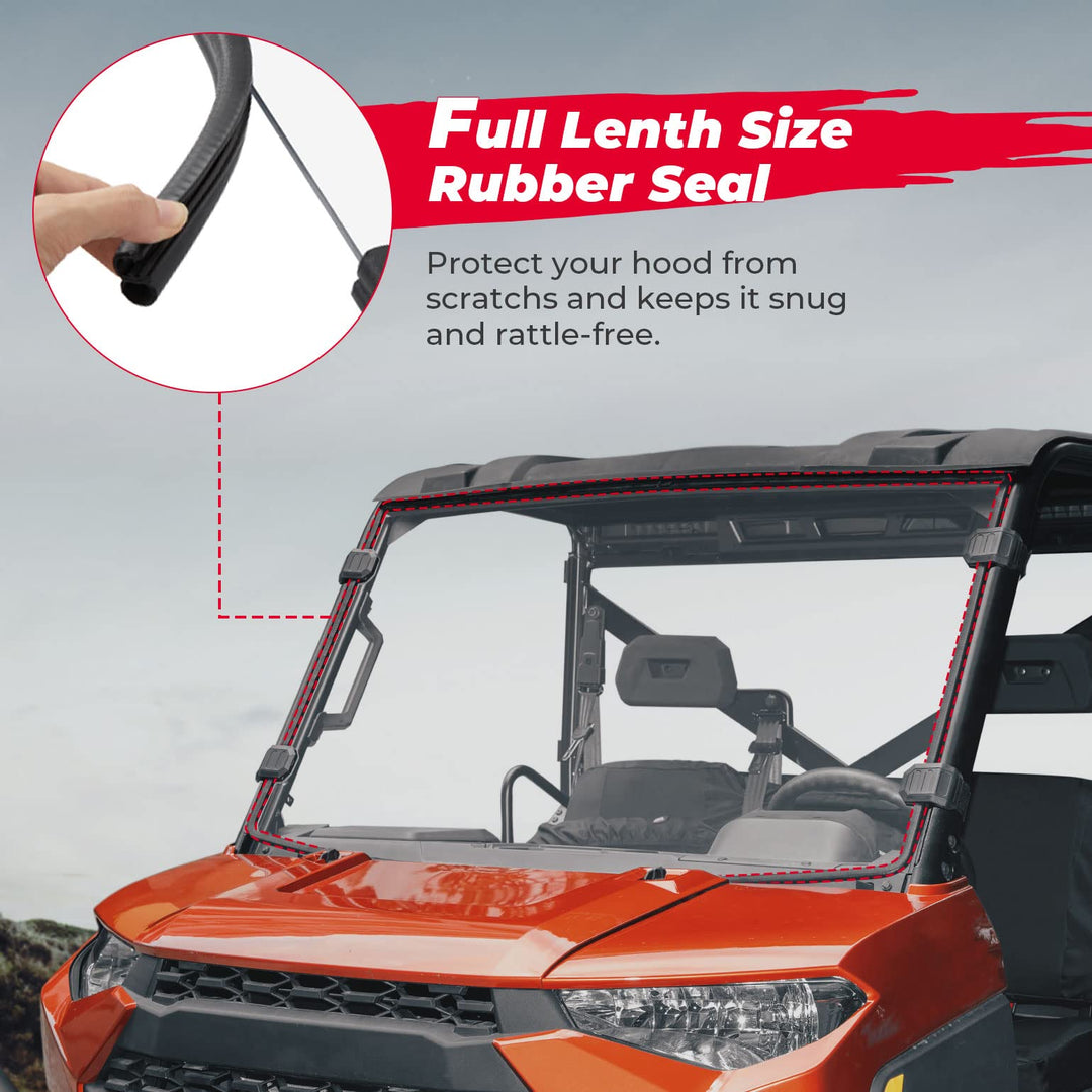 Front Windshield, Scratch Resistant Windshield Fit Ranger 570/ XP 900/1000/ Crew XP 1000/ Diesel 2014-2023 - Kemimoto