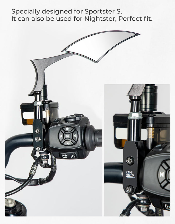 8mm Motorcycle Handlebar Mirror Adaptor Mount Holder for Sportster S 1250 - Kemimoto
