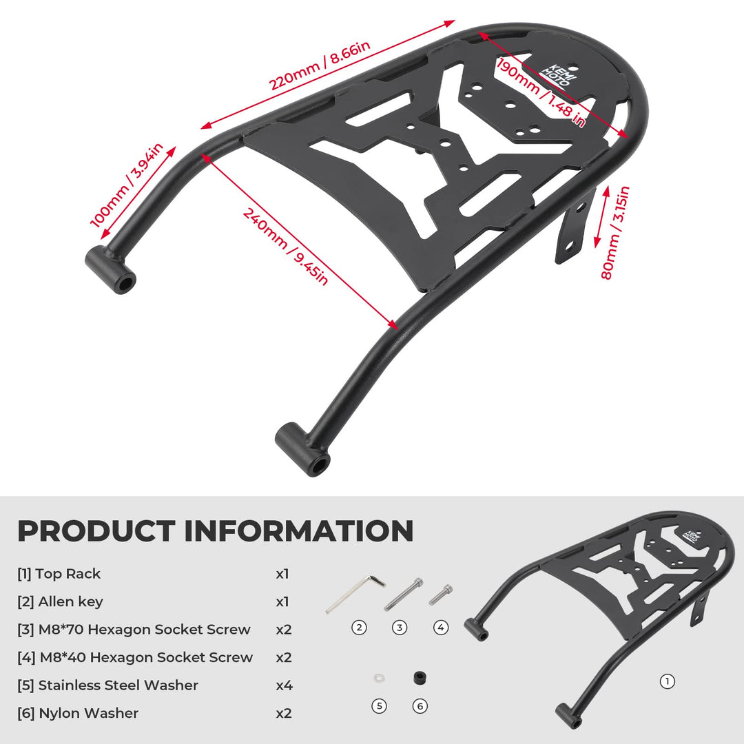 Rear Rack Compatible with CRF250L CRF250M - Kemimoto