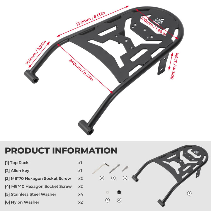 Rear Rack Compatible with CRF250L CRF250M - Kemimoto