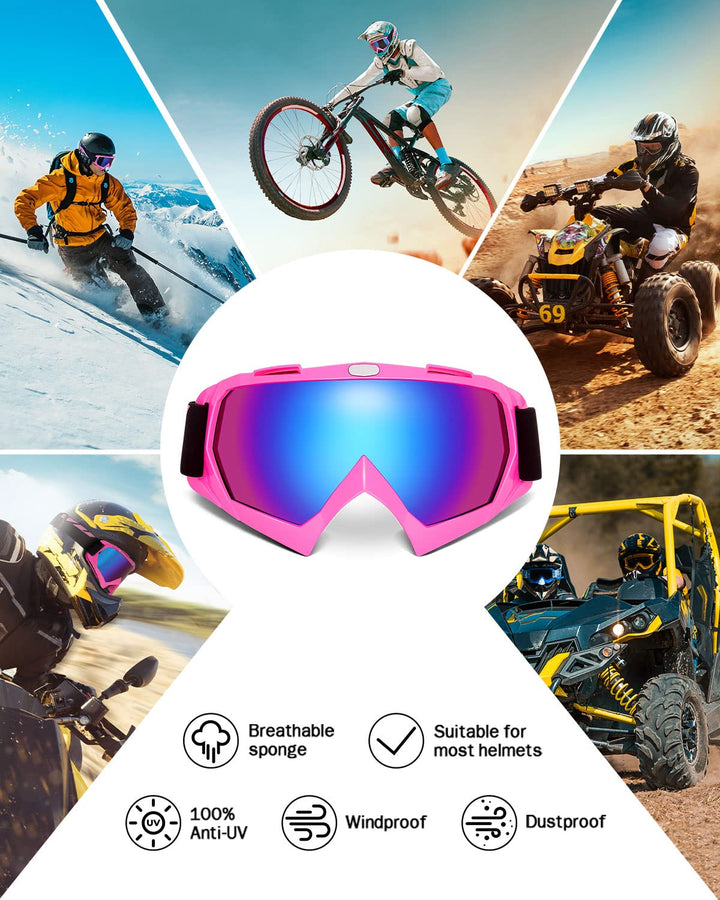 ATV Motorcycles Rose Riding Goggles - Kemimoto