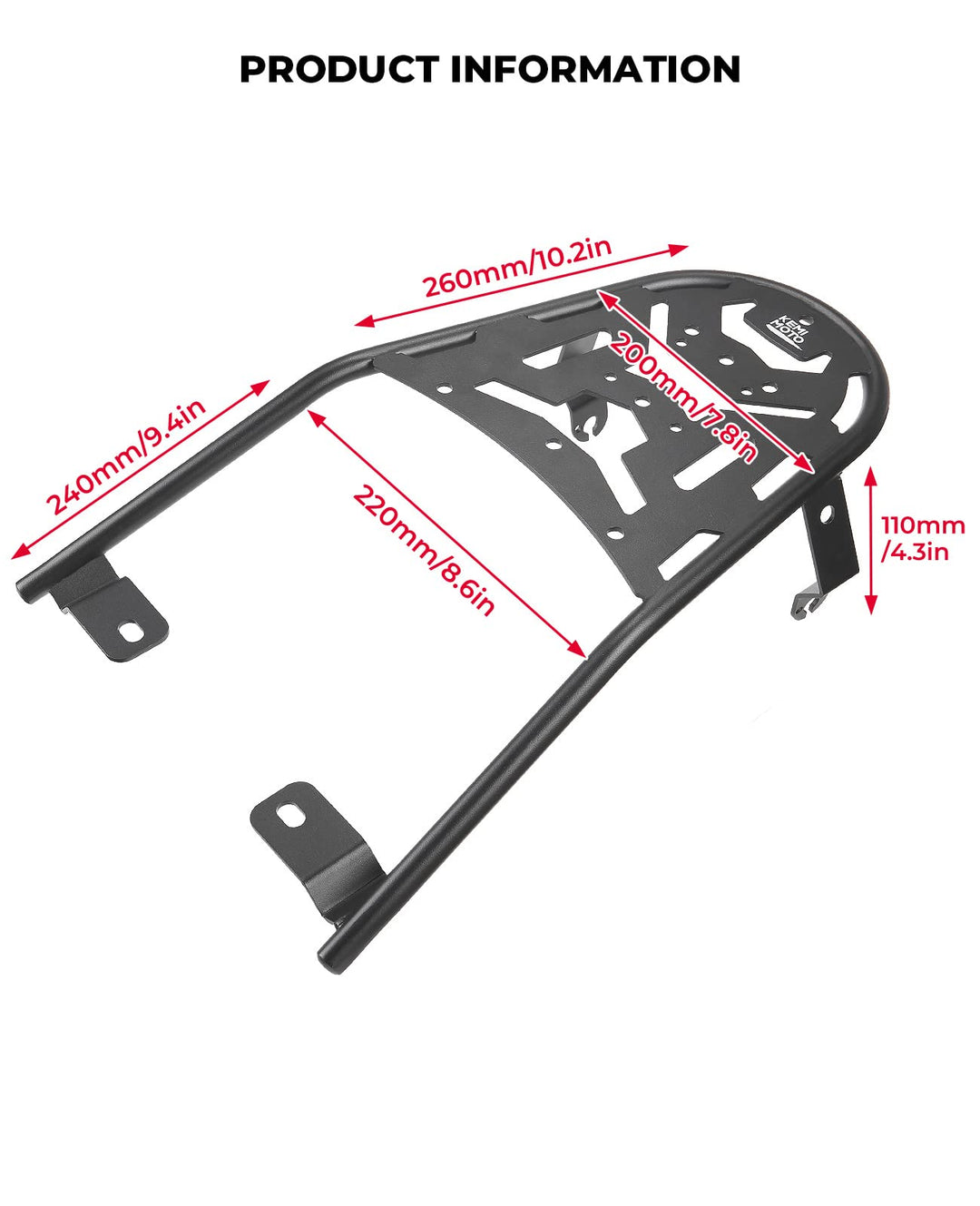 Motorcycle Rear Luggage Rack for Yamaha TW200 1987-2023